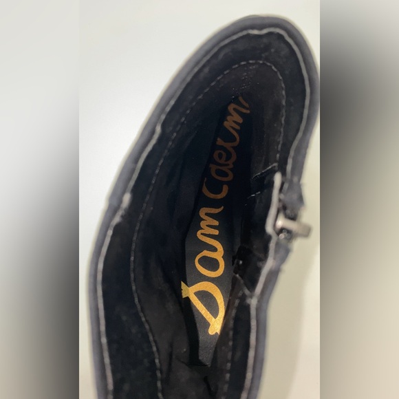 Sam Edelman Black Suede Zip Block Heel Bootie Size 7 - Picture 13 of 13